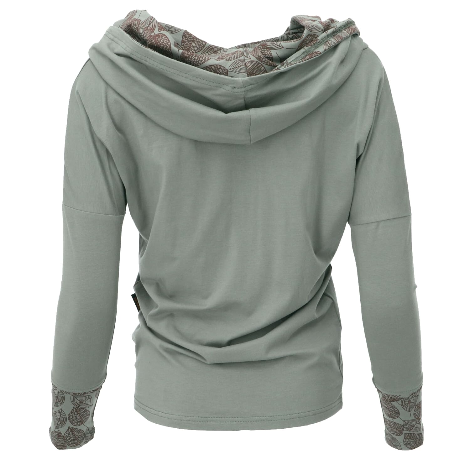 GURU SHOP Lockeres Longshirt aus Bio-Baumwolle, Schalkapuze, Caramel