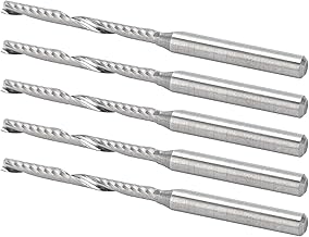 5 Brocas en Espiral de Acero de Tungsteno para Tallar Madera, 3,175 X 2 22 38 Mm, Broca de Corte, Broca de Metal, Broca de Madera, Acero, para y, Color Azul