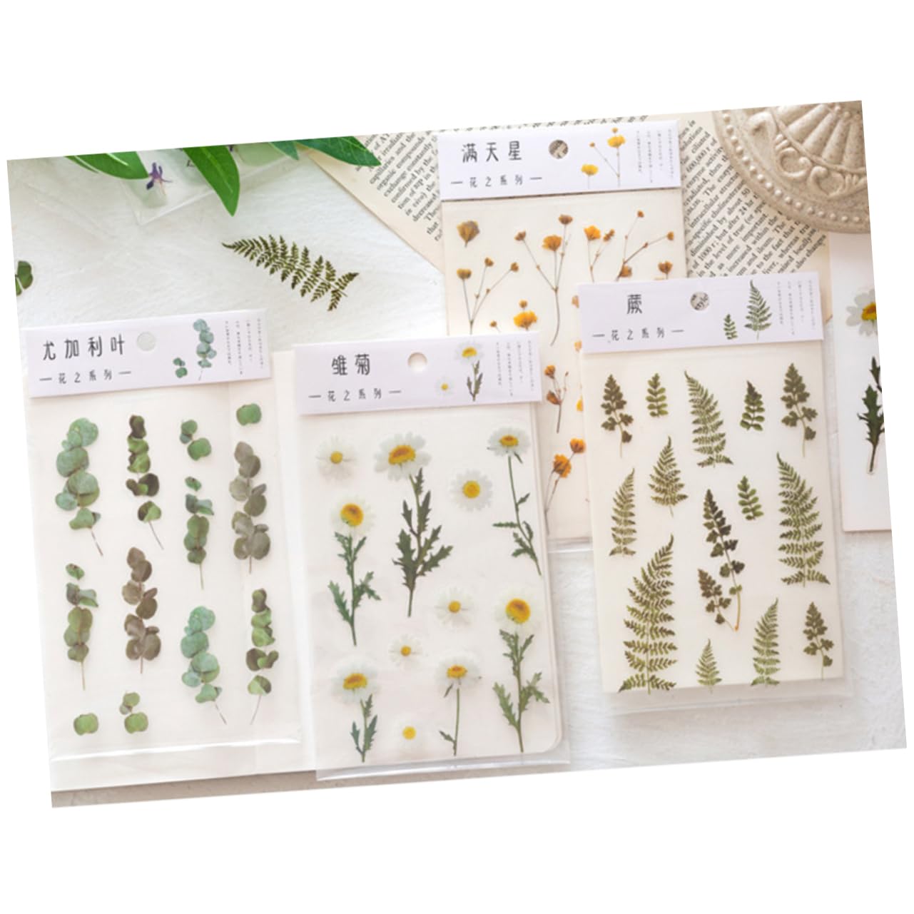 NUOBESTY 36fogli Adesivi Decorativi per Notebook e Scrapbook Stickers Creativi per Progetti Fai da Te con Motivi di Piante e Fiori Stili Multipli Materiale di Base per Decorazioni Artistiche