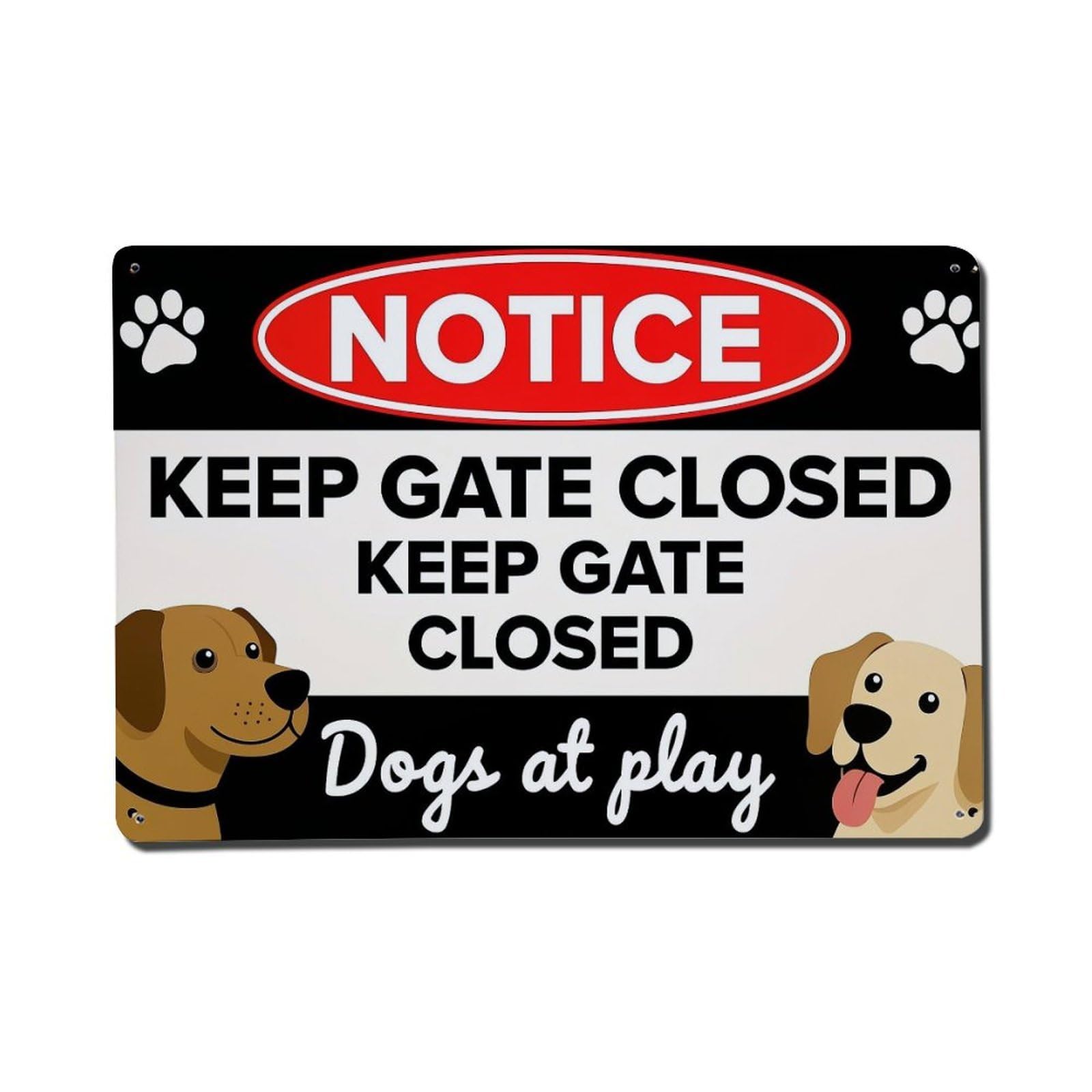 Jdfenggu Vintage Notice Keep Gate Closed Dogs Retro Metal Tin Sign, Metal Poster For Bar, Home, Man Cave, Kitchen, Laundry Room Art Decor 8X12 Inch