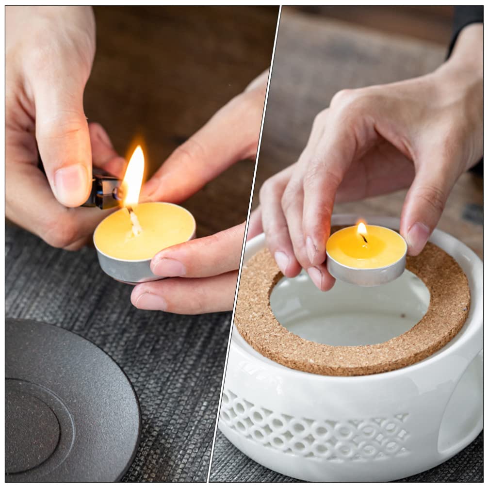 Smokeless Tea Lights Candles: 16Pcs Ghee Butter Lamp Candle Set Buddhist Church Tealight for Meditation Ceremonies Rituals Altars Diwali - Image 2