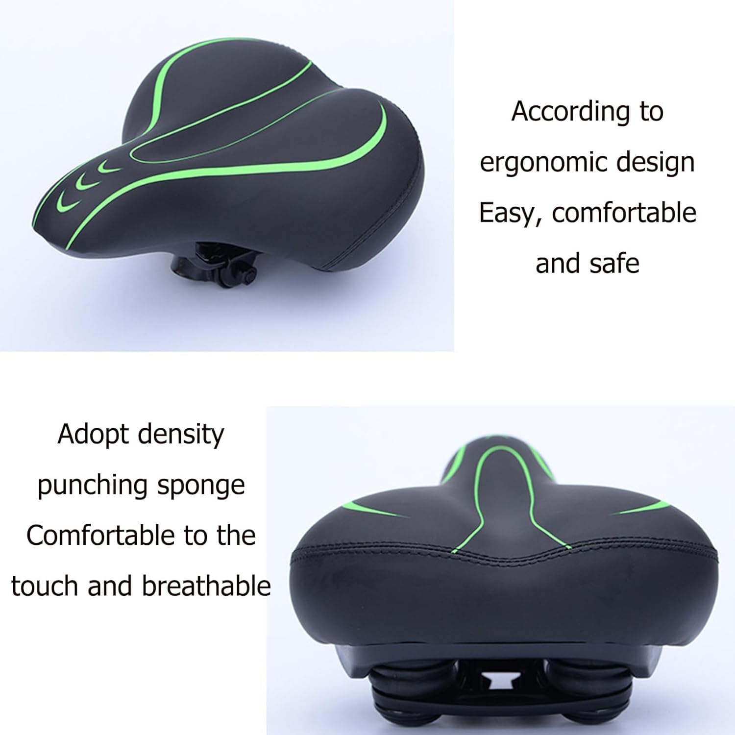 Sella Bici ergonomica per Myroon Exonic2015–2026 | sella bicicletta imbottita comfort con doppio ammortizzatore a molla sella MTB trekking bike nero