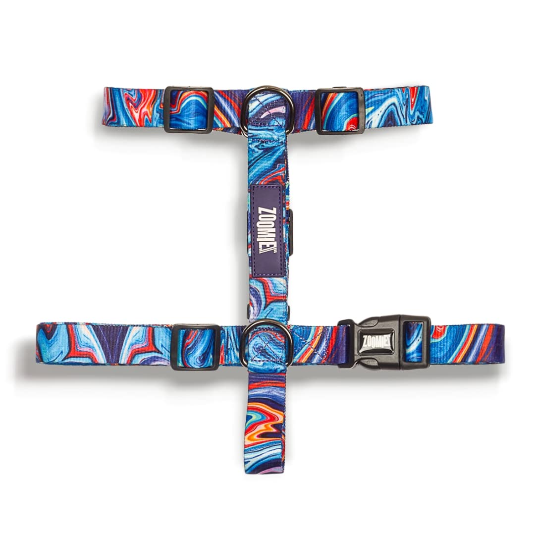 Zoomiez Super Soft & Adjustable Printed H-Harness Chest Belt | Heavy Duty Buckle | for Small, Medium & Large Dogs - Fluid (Medium) (B0C4TLCCKB) Amazon Price History, Amazon Price Tracker