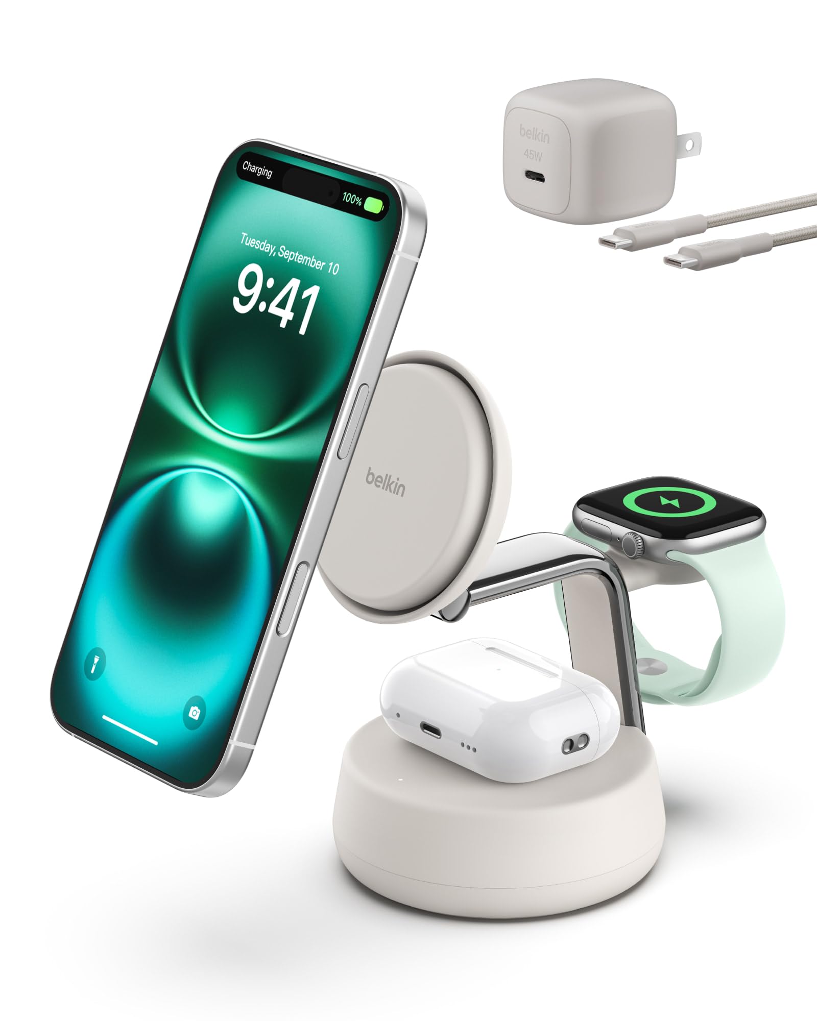 Belkin 3 in 1 MagSafe充電器 ホワイト Amazon.co.jp: Belkin 3 in 1 MagSafe充電器 最大15W高速充電