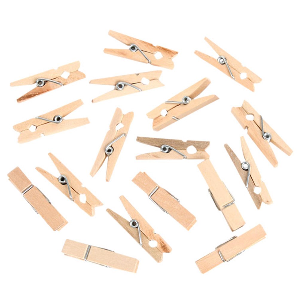 100 Stück Mini Wäscheklammern Silber - 25 Mm Holzklammern Für Deko