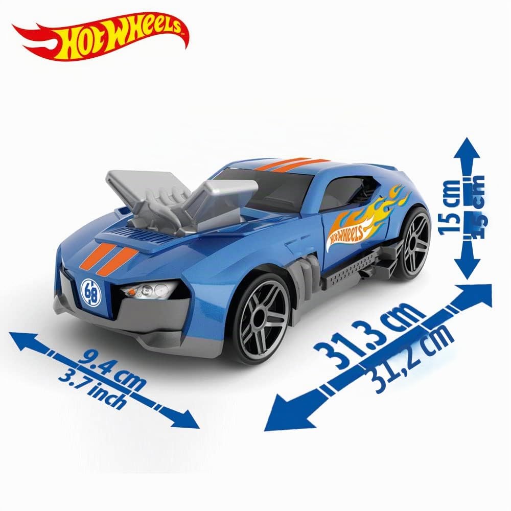 Hot Wheels Car Storage 2 in 1 Race N' Haul free wheel Case con manico retrattile – memorizza fino a 15 auto (auto non incluse)