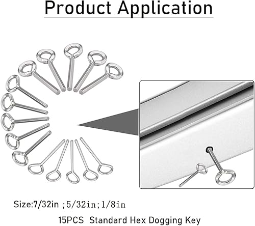 Miniatura 10 de Ruipaba - 15 llaves hexagonales estándar negras con kit de bucle completo (18 pulgadas, 532 pulgadas, 732 pulgadas) para equipo de salida de pánico