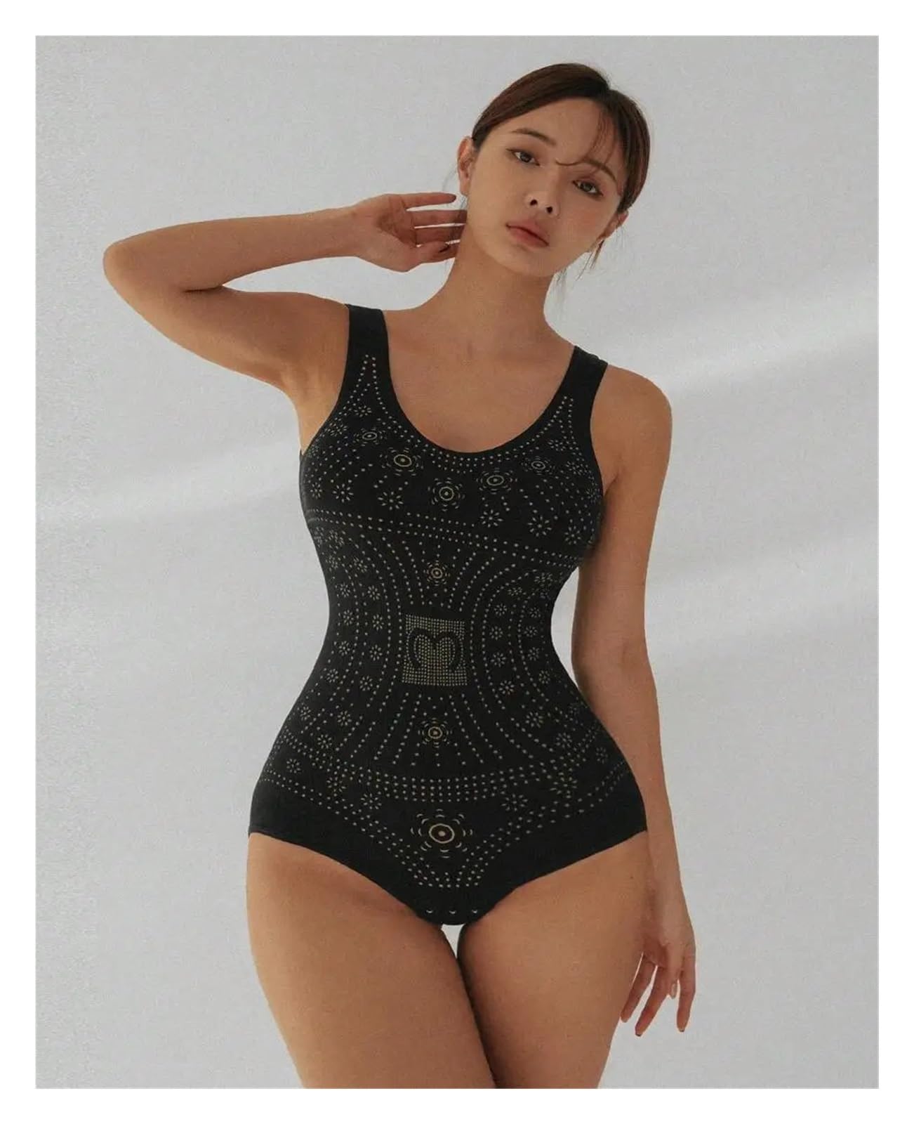 Faja Moldeadora de Talla Grande para Mujer, Body con Entrepierna Abierta, Ropa Interior Adelgazante Estampada, corsé Moldeador posparto sin Costuras, Talla 5XL (XSS)