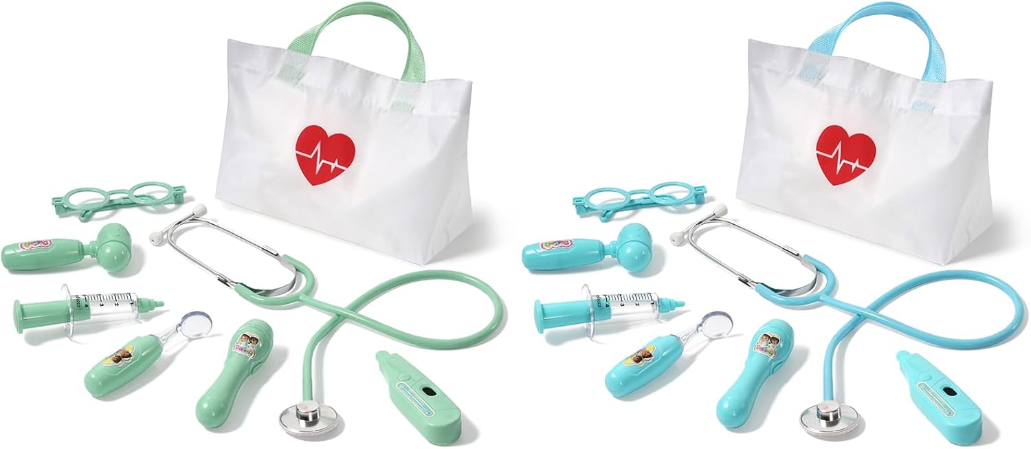 Toys for Toddler Girls Boys Aged 3 4 5 6, Kids Doctor Bag Play Kit Blue & Green