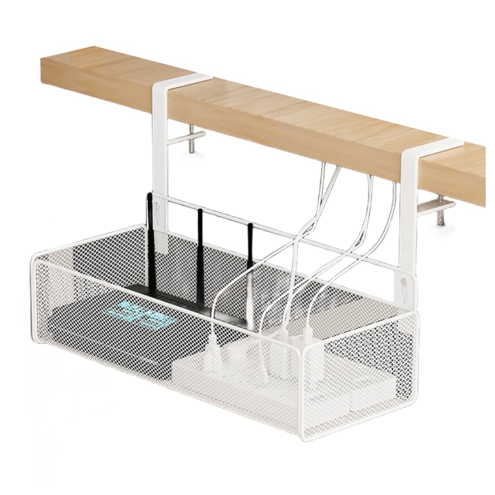 Nuslne テーブル下吊り下げマガジンとドキュメントオーガナイザー Amazon | デスクサイドストレージ吊り下げ テーブル下収納 デスク下