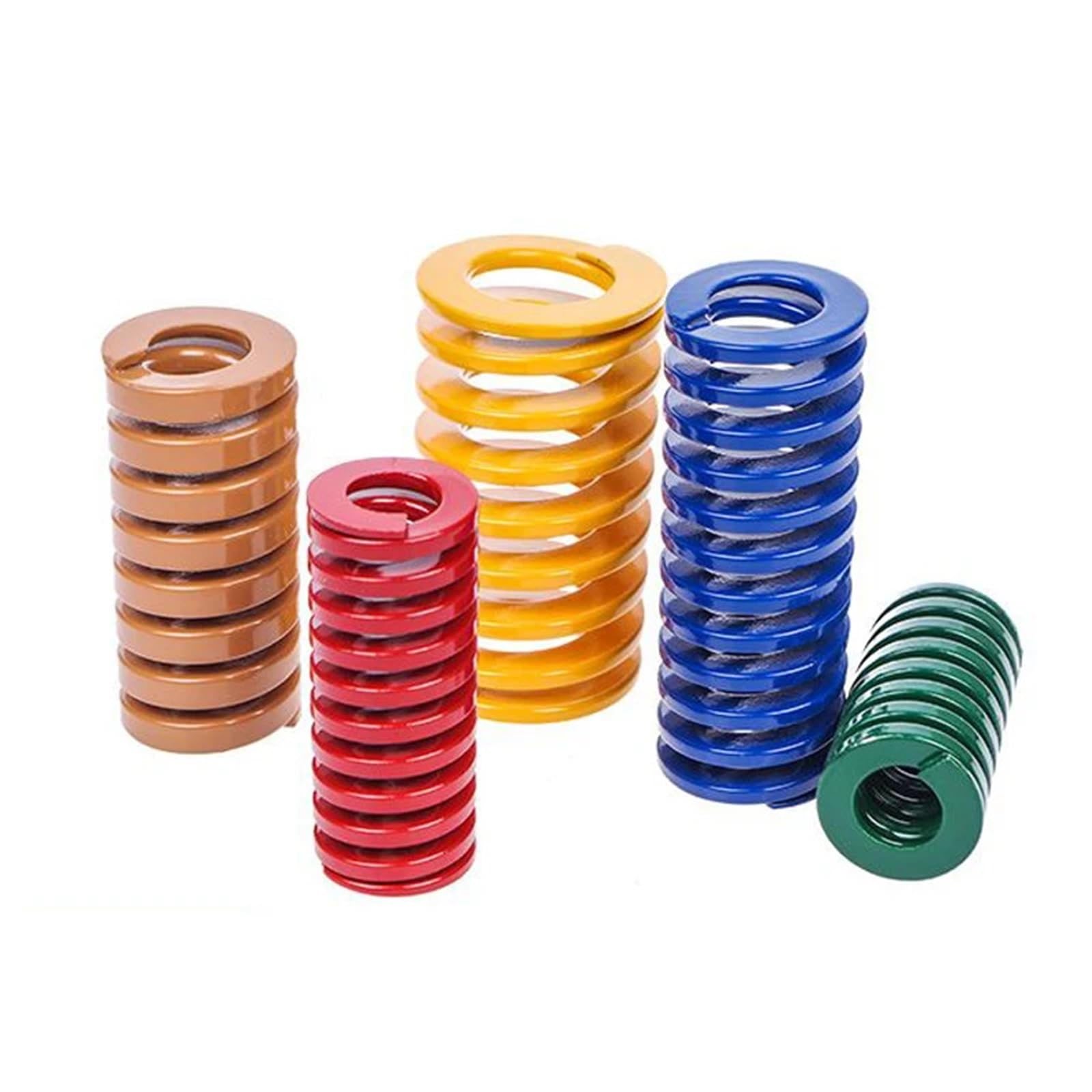 Sprężyna matrycowa, 2 szt., średnica zewnętrzna 40 mm, wewnętrzna 20 mm, L40-100 mm, ze stali stopowej, spiralne sprężyny naciskowe (80 mm, OD40 mm - ID20 mm), żółta)