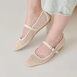 靴 Her lip to Mary Jane Mesh Flats Mary Jane Mesh Flats