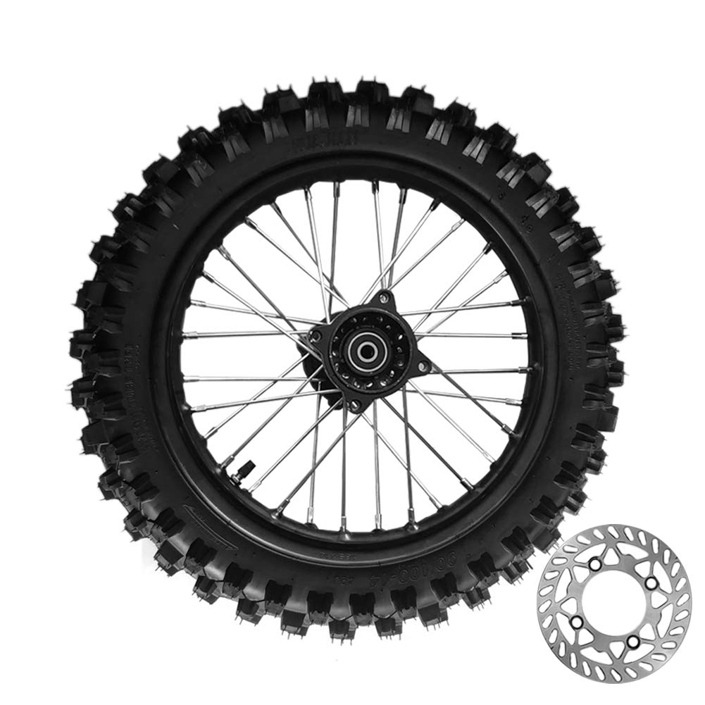 Photo 1 of Togarhow 17" Front Wheel Rim Tire 70/100-17 with 12mm Bearing Assembly for Motocross Off Road for Dirt Pit Bikes, Black, (2.75x17) 1.6x17