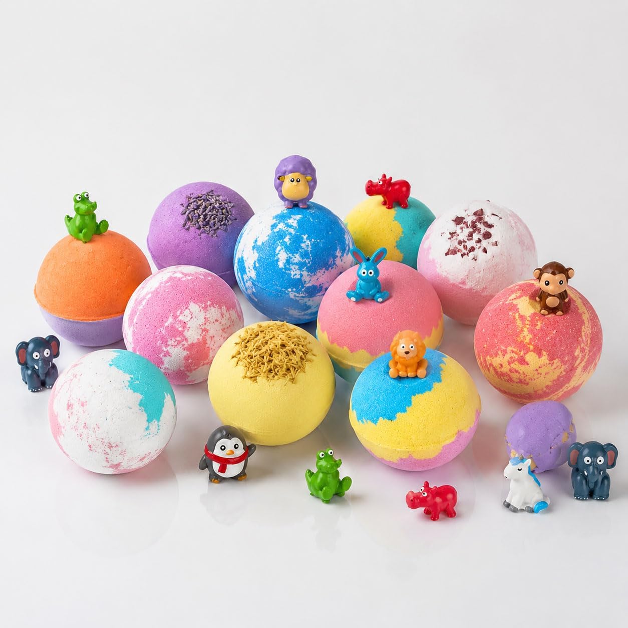 12 Pack Kids Bath Bomb Gift Box | Colorful Bubble Bath Bombs | Moisturizing & Skin Friendly Bath Toys-image-47