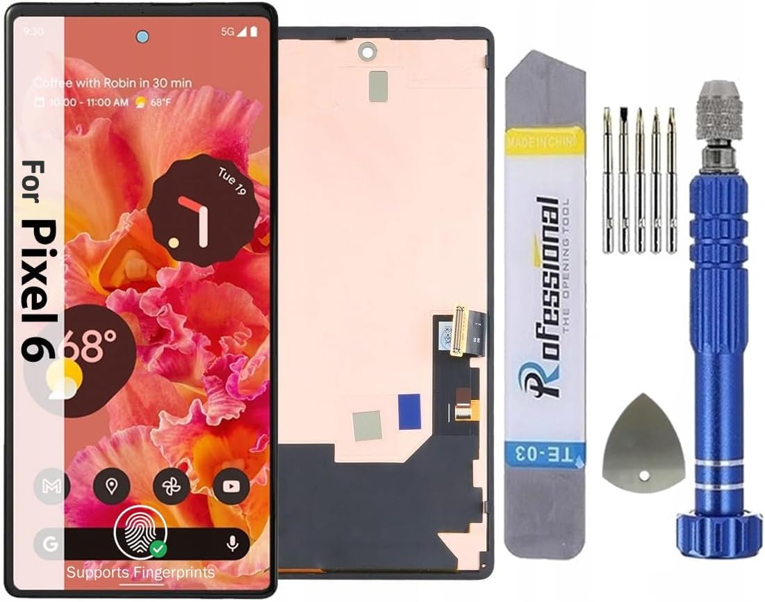 It'G Full OLED wyświetlacz do Google Pixel 6 z odciskami palców LCD, ekran dotykowy z narzędziami, czarny, z ramką, wysoka jakość