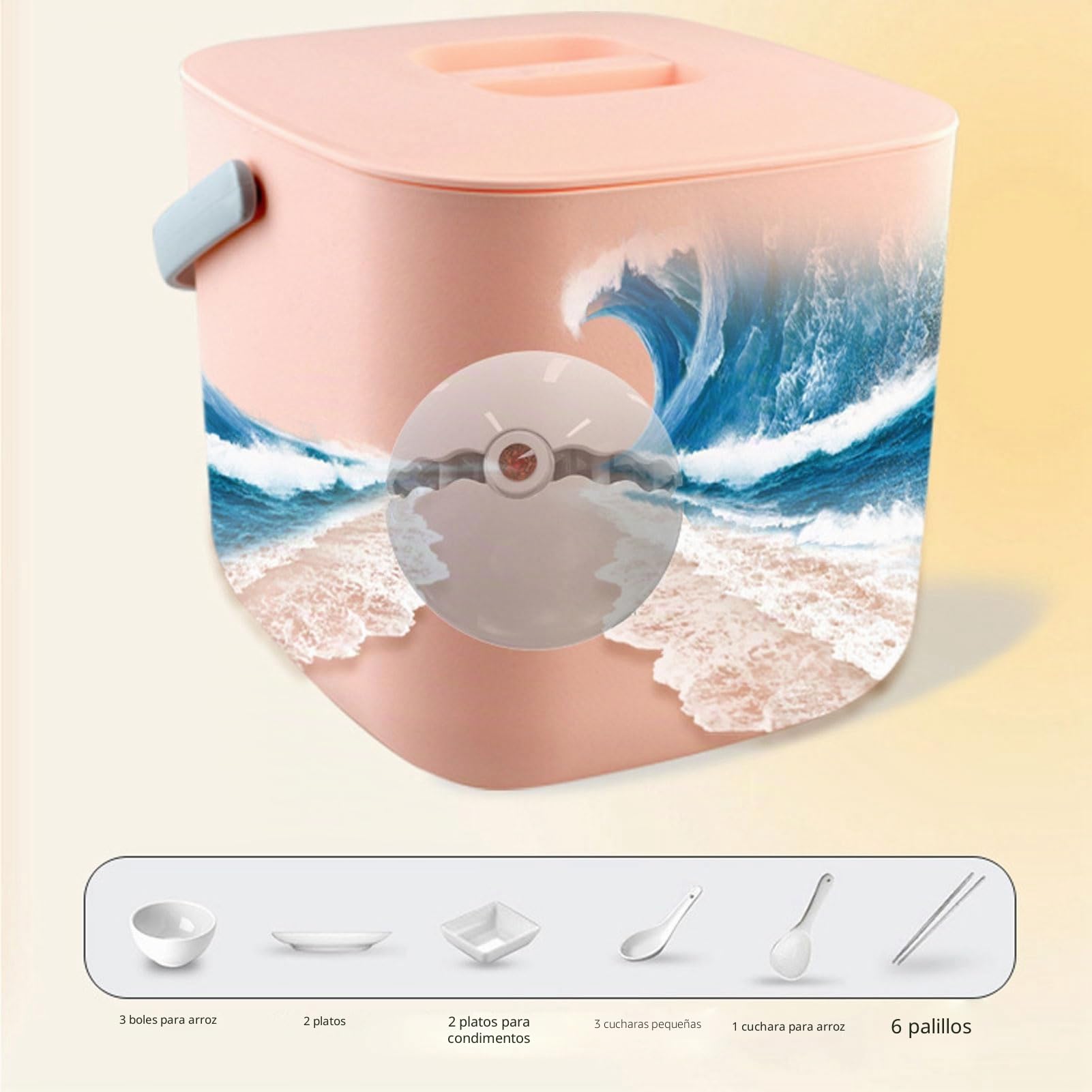 Mini Lavavajillas Portátil con Fregadero , Lavavajillas Eficiente para Cocina Casera con Modo Interactivo (Cubo Rosa)