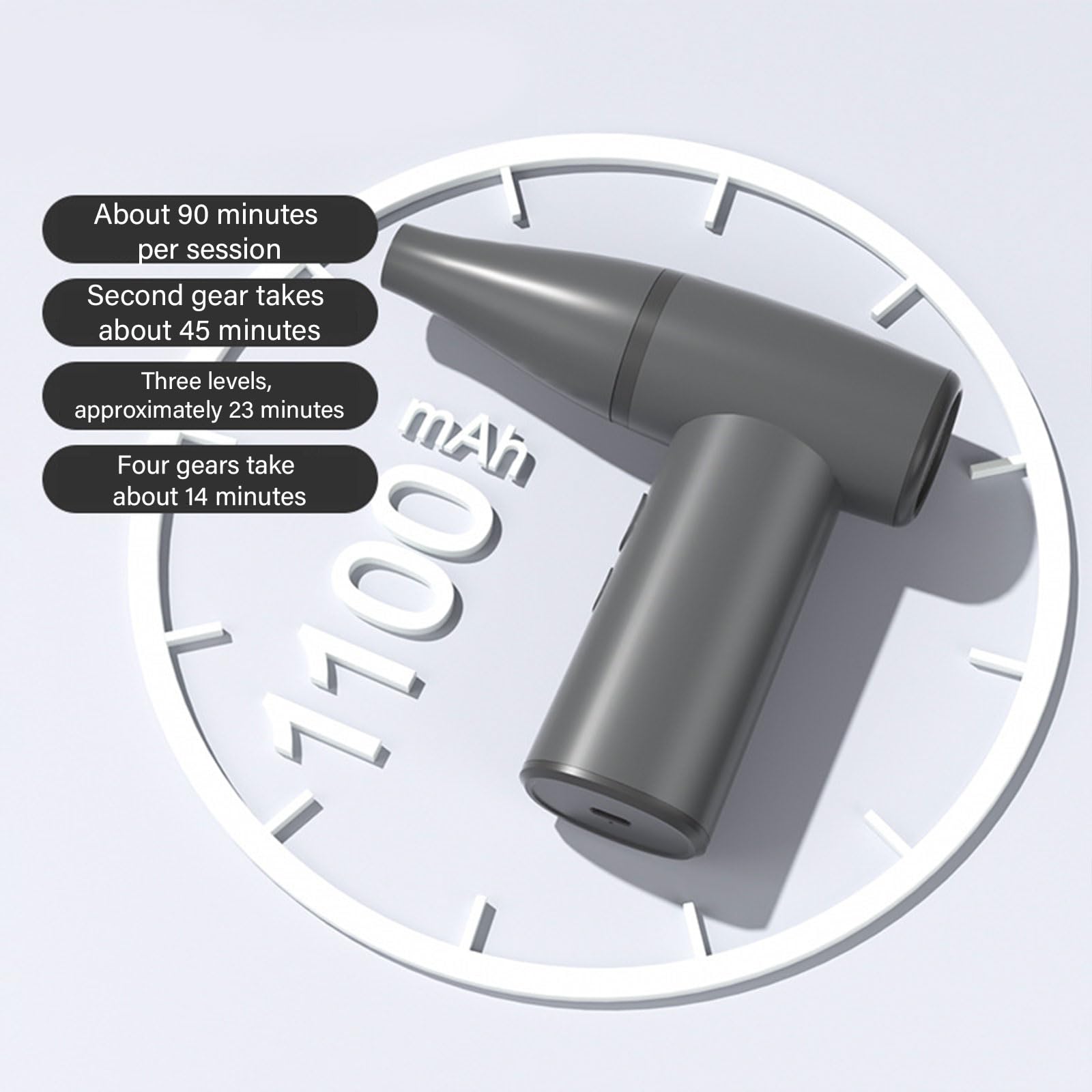 Plumero de aire comprimido de 100000 RPM eléctrico para limpiar teclados de PC, portátil, 4 velocidades, ajustable, recargable