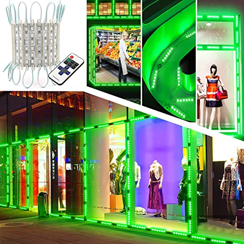 Upgraded LED Storefront Lights, EAGWELL 40 Ft 80 Pieces Waterproof Window Light 4 Sets 5054 Green LED Light Module Storefront Strip Light for Business Store Light Advertising Signs