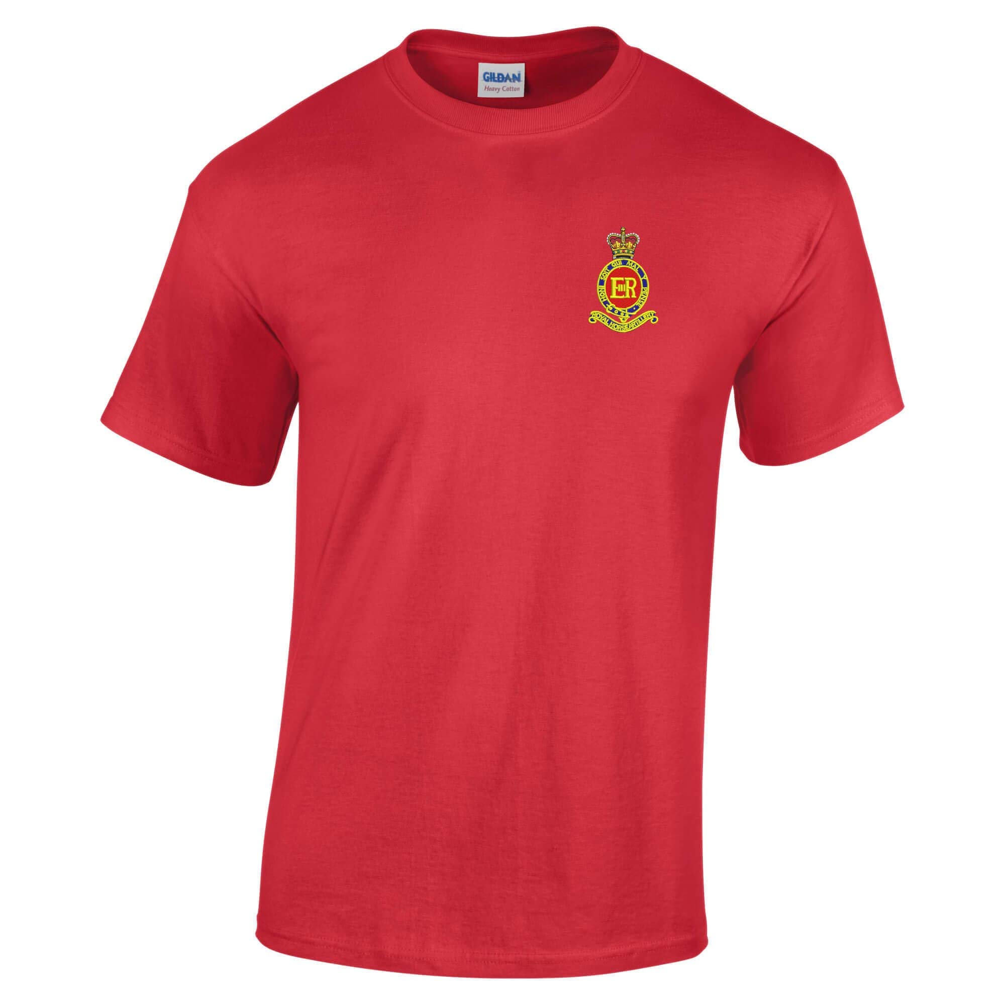 The Military Store Men's Red Royal Horse Artillery Embroide T-Shirt - 3X Large