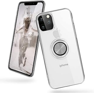 iPhone 11 Case 6.1 inch 2019, Anti Scratch Soft TPU Full Body Clear Case Case with 360 Degree Rotation Finger Ring Holder Kickstand(Work with Magnetic Car Mount) for Apple iPhone 11