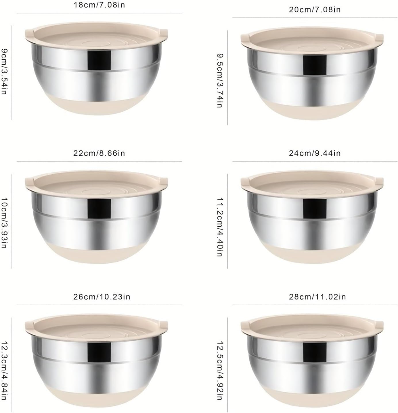 Mixing Bowls With Airtight Lids Set, With Attachments, Gadgets