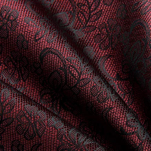 Image of HISDERN Ascot Ties for Men Paisley Floral Ascot and Pocket Square Set Classic Self Tie Mens Cravat Handkerchief for Wedding