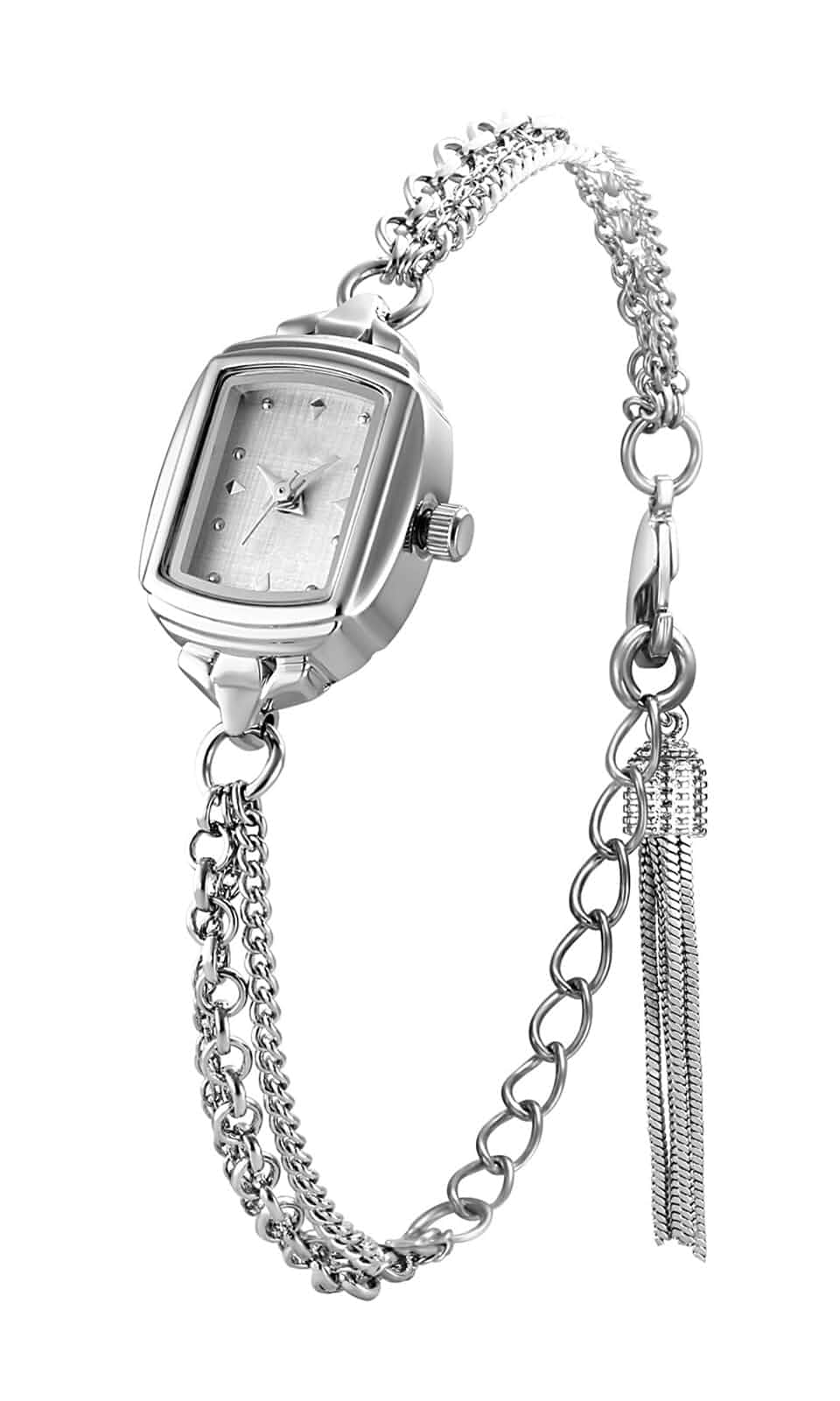 ADSBIAOYE Womens Dainty Rectangle Ultra Thin Waterproof Quartz Watch Ladies Dress Elegant Analog Bracelet Watch Copper