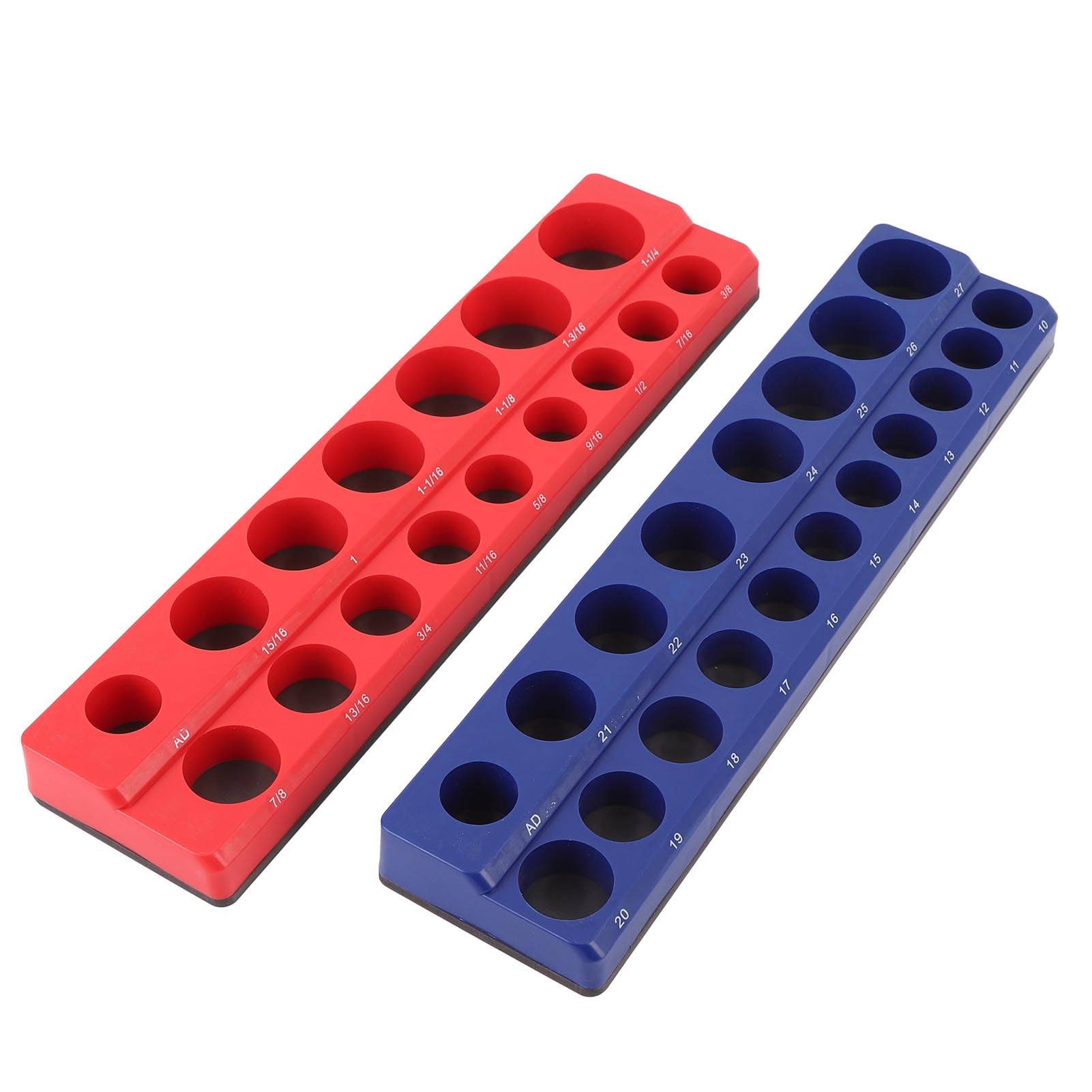Aramox Soporte de Dado Magnético de 1/2 Pulgada Organizador de Dados de 1/2 Unidad Juego de Unidades con Capacidad para 35 Dados SAE Métricos con Imanes de Alta Resistencia para