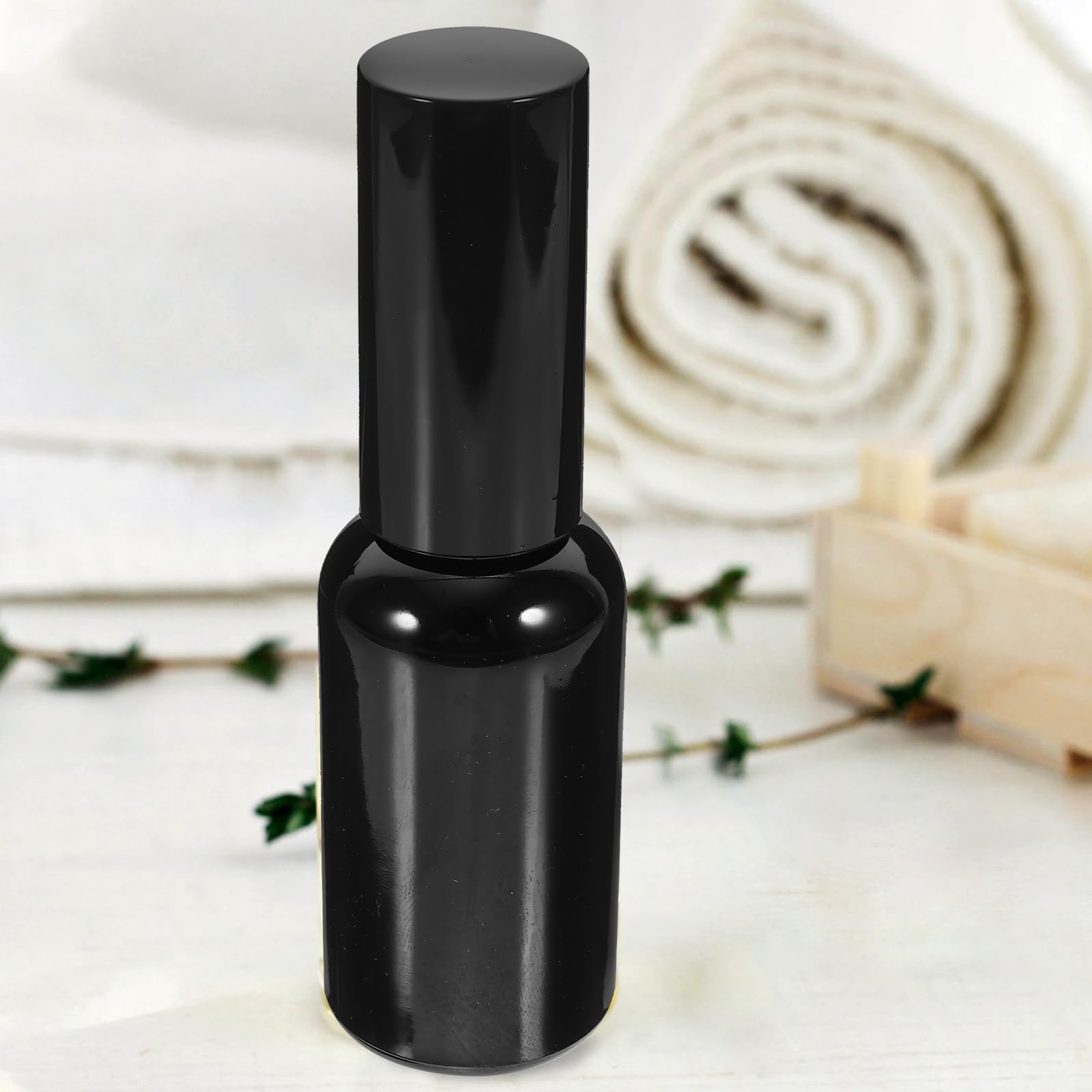 INOOMP 12 Stück Schwarze Glas Parfüm Reiseflasche 30ml Nachfüllbare Sprühflasche mit Luftdichtem Verschluss und Einfachem Gebrauch für Reisen und Kosmetik