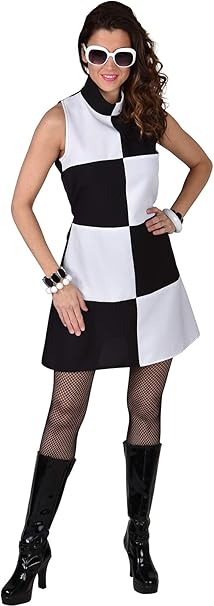black and white 60s dress