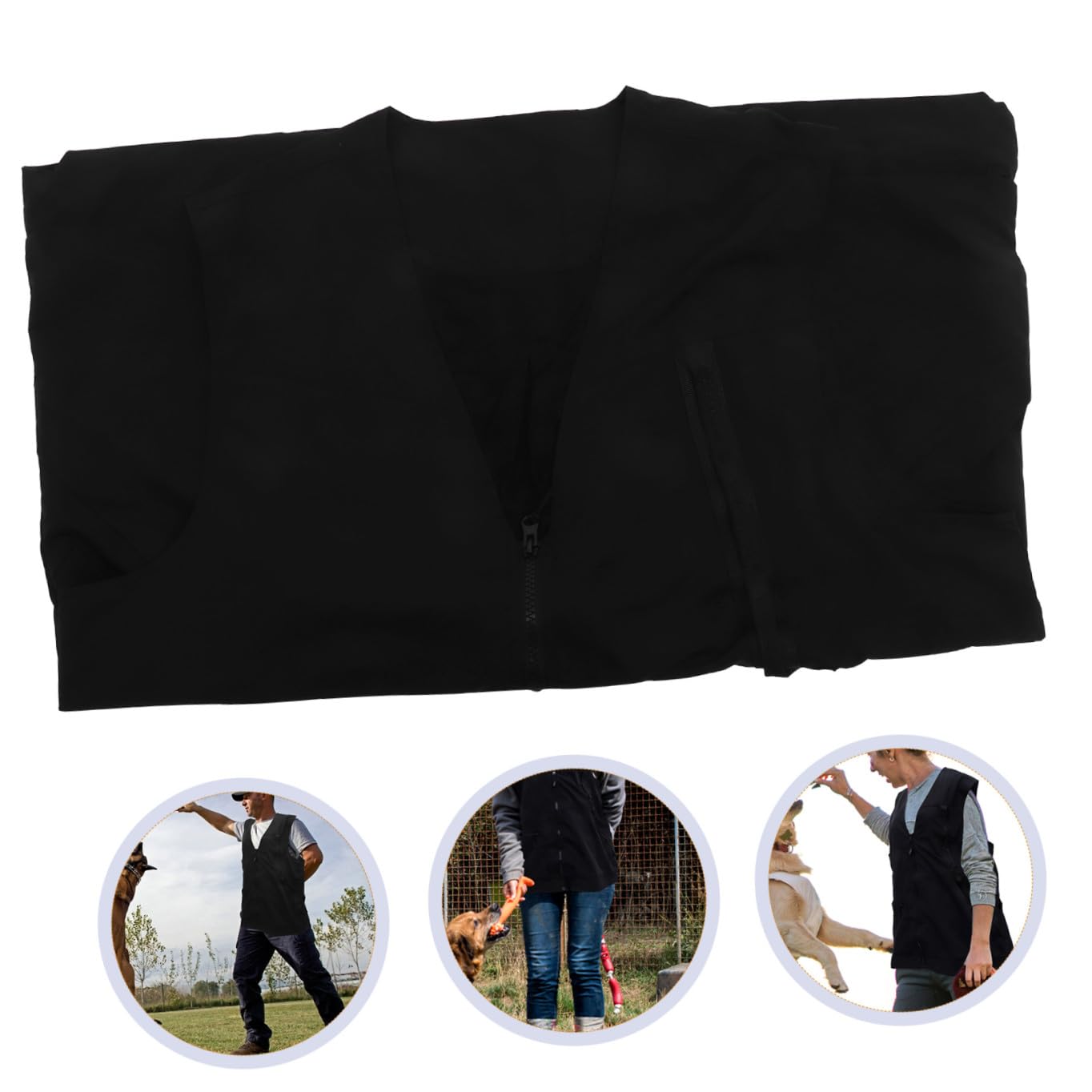 Gilet de Dresseur pour Chien Imperméable Noir en Polyester Mesh