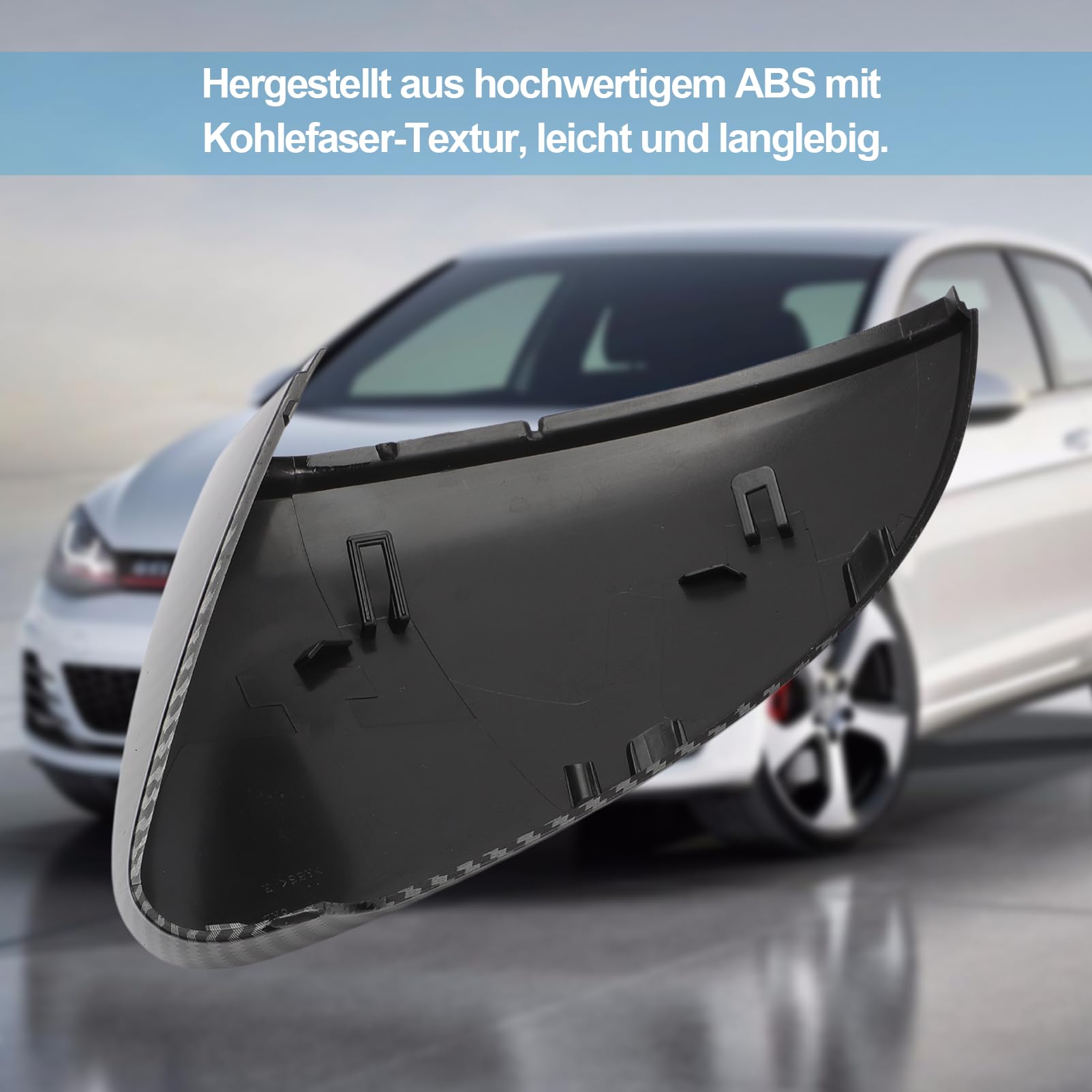 Para Golf 7 Vista Trasera Espejo Cubierta,Konuooer Carcasas Espejo Retrovisor Espejo Retrovisor para VW Golf 7 Golf 7.5 MK7 Fibra Carbon Espejo Lateral Cubiertas Tapas,5G0 857 537 E 5G0857538E 1 Par