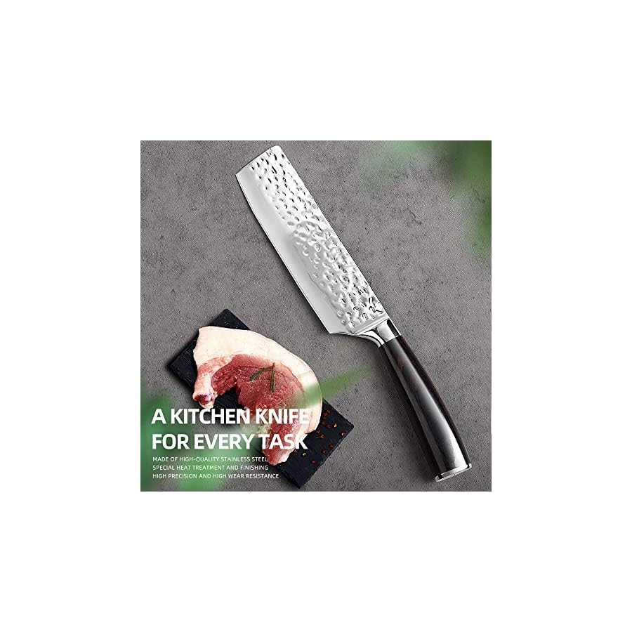 LONSDOW-Knife-Set-with-block-Sharpener-10-Pieces-High-Carbon-Stainless-Steel-Forged-Blade-Knife-Set-with-PakkaWood-Handle-Knife-Set-with-Round-Block LONSDOW Knife Set with block & Sharpener- 10 Pieces High Carbon Stainless Steel Forged Blade Knife Set with PakkaWood Handle Knife Set with Round Block