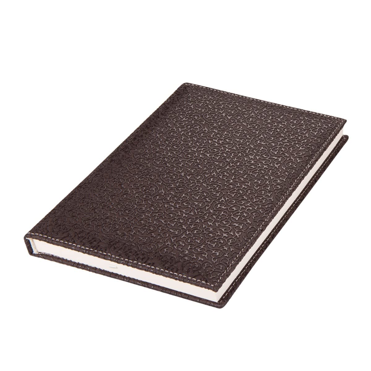 2K 4811 Defter 14x20 Cm. Çi̇zgi̇li̇ 160 Yapraklı Suni Deri Hilton Desen Kapaklı Kahverengi, Kahverengi