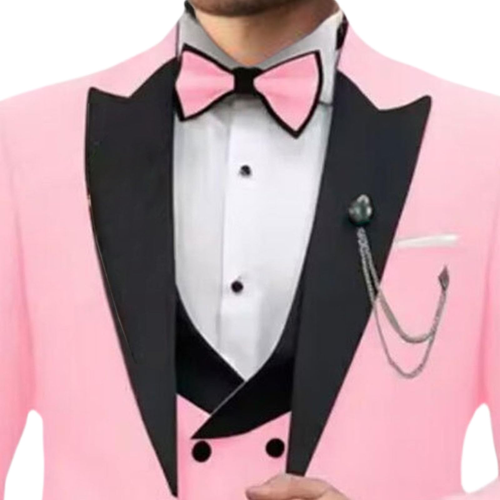 Traje clásico de 3 Piezas para Hombre, Corte Ajustado, Blazer, Chaleco y pantalón, Ideal para Bodas y Eventos de Oficina.