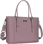 MOSISO Laptop Bag for Women, 17.3 inch Waterproof Vintage PU Leather Shoulder Computer Laptop Tote Bag for Office Work, Brown
