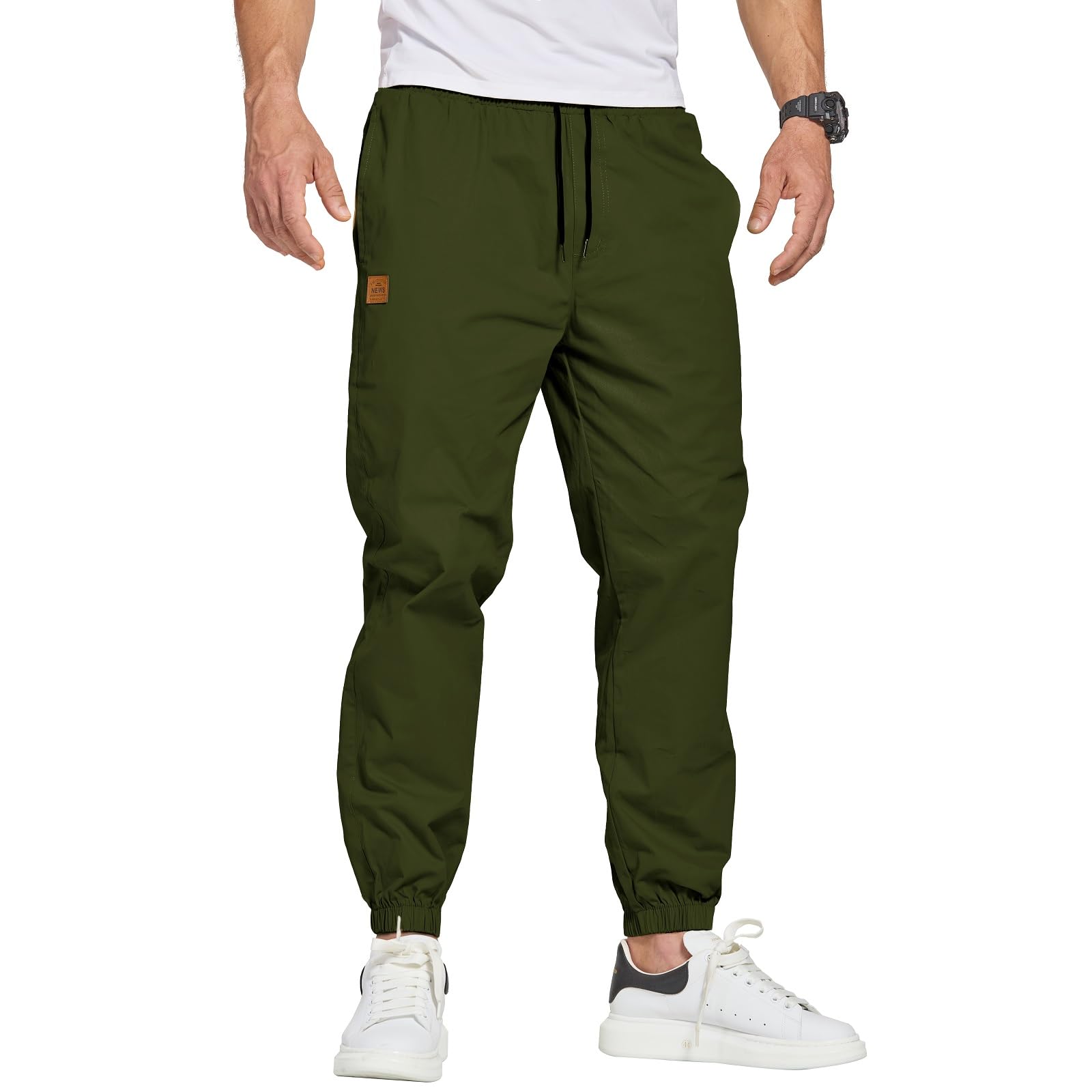 ZOXOZ Herren Hose Chino Cargo Hose Freizeithose Baumwolle Sporthose Casual Jogginghose Elastische Taille mit Kordelzug Sweatpants Herren mit Taschen