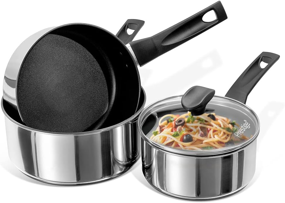 Prestige Stainless Steel Saucepan Set 14, 16 & 18cm Induction