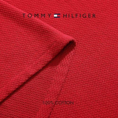 Image of Tommy Hilfiger - King Cotton Blanket, Textured Pique Weave Bedding, Medium Weight Soft Blanket, Anti-Pilling & Fade Resistant, Ideal for Layering, Oeko-TEX Certified (Red)