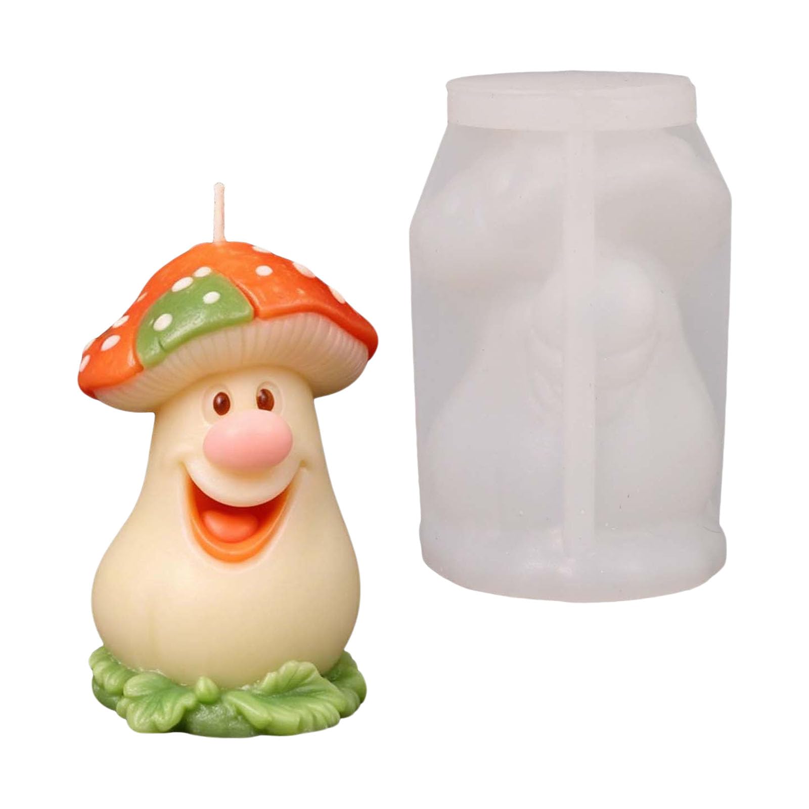 Snorvixre Silicone Mushroom with Face Designs for Projects and Artistic Creation Silicone Grin Mushroom