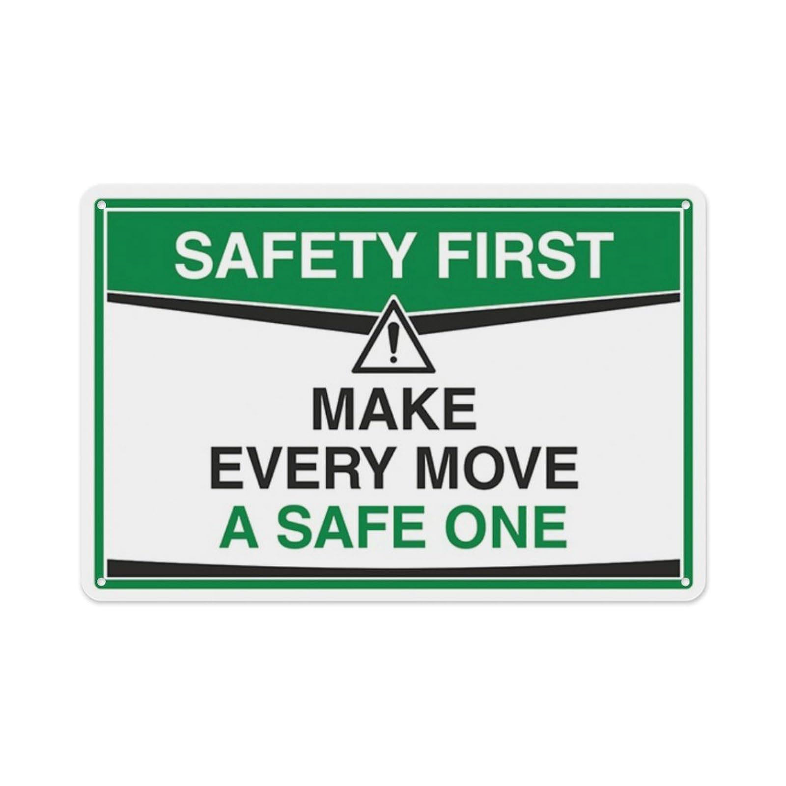 peiyeety Make Every Move A Safe One Aluminum Tin Warning Signs For Home Outdoor Garden 8X12 Inches