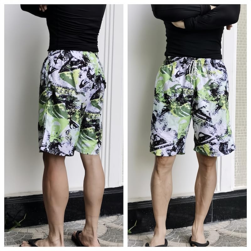 Men's Summer Lightweight Shorts/Board Shorts Quick Dry Straight Loose Casual Beach Shorts with Mesh Lining3