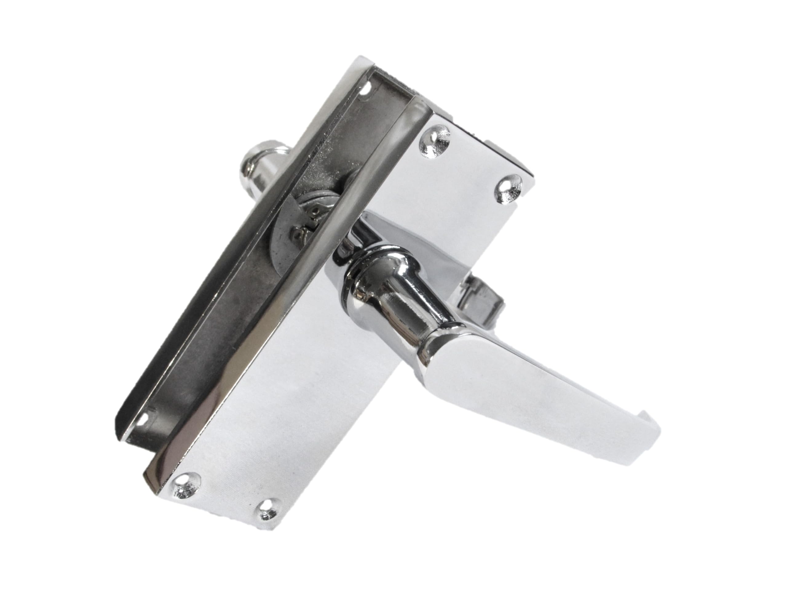 Epsom Door Handle Victorian Straight Polished Chrome Lever Set – Backplate Design 118mm x 42mm – Includes Tubular Latch – 6 Pairs
