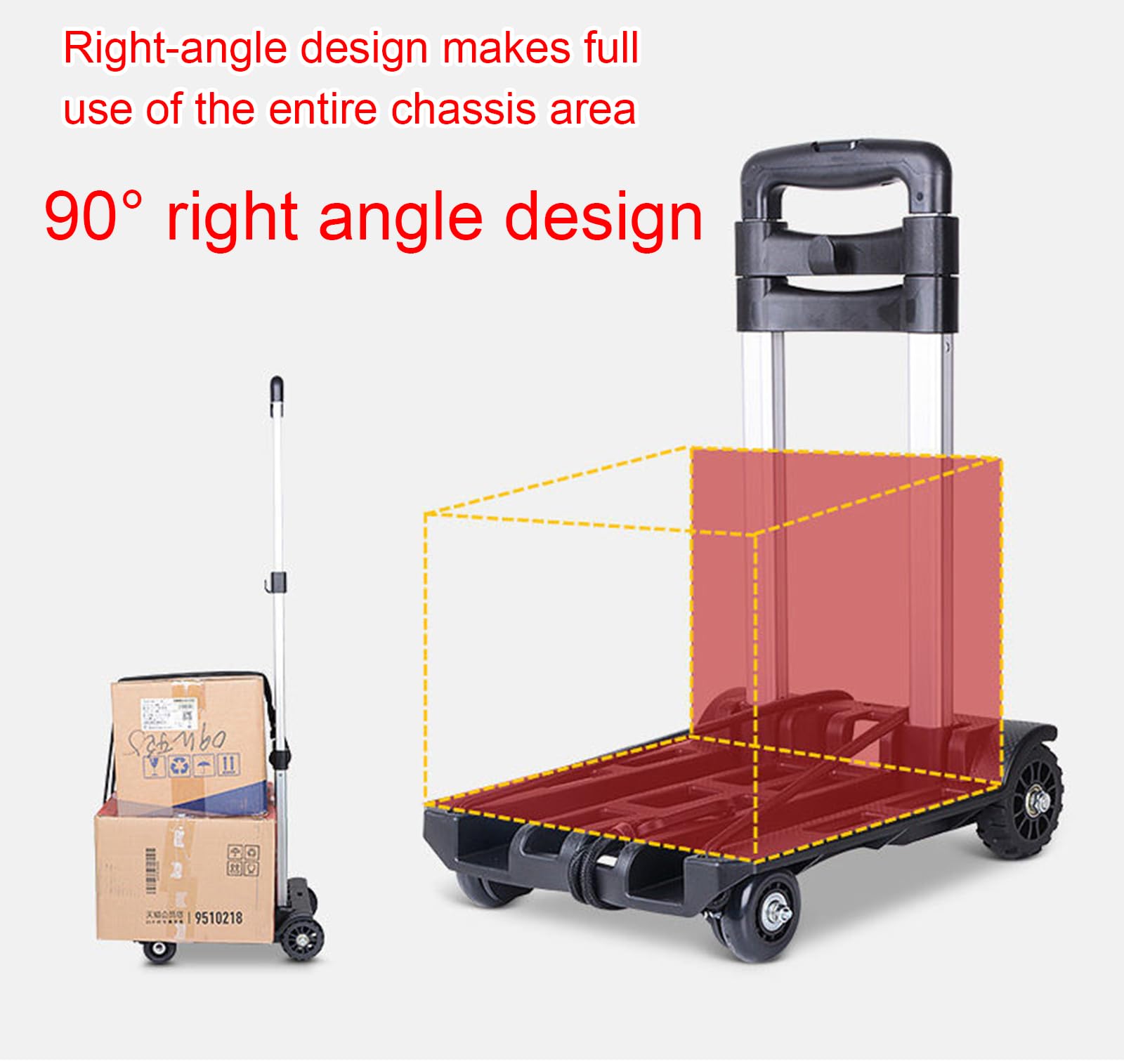 Carrello per Bagagli da Viaggio da Viaggio 4 Ruote Pieghevole Compatto Zaino Leggero Carrello per Bagagli rotolanti per Borse, portatori di Animali Domestici,