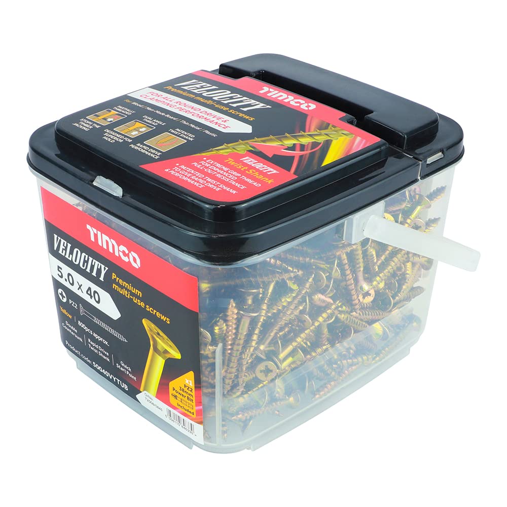 TIMCO Velocity Premium wielofunkcyjne wkręty do drewna z łbem stożkowym - 5,0 x 40