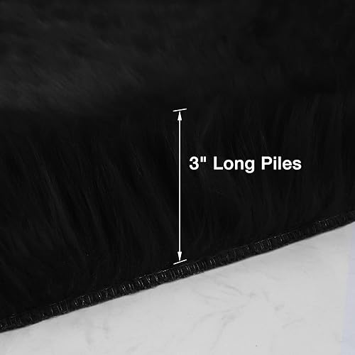 Vista 53 de duduta Tapete redondo de piel de oveja sintética color púrpura de 4 x 4 pies, peludo y mullido, lavable a máquina