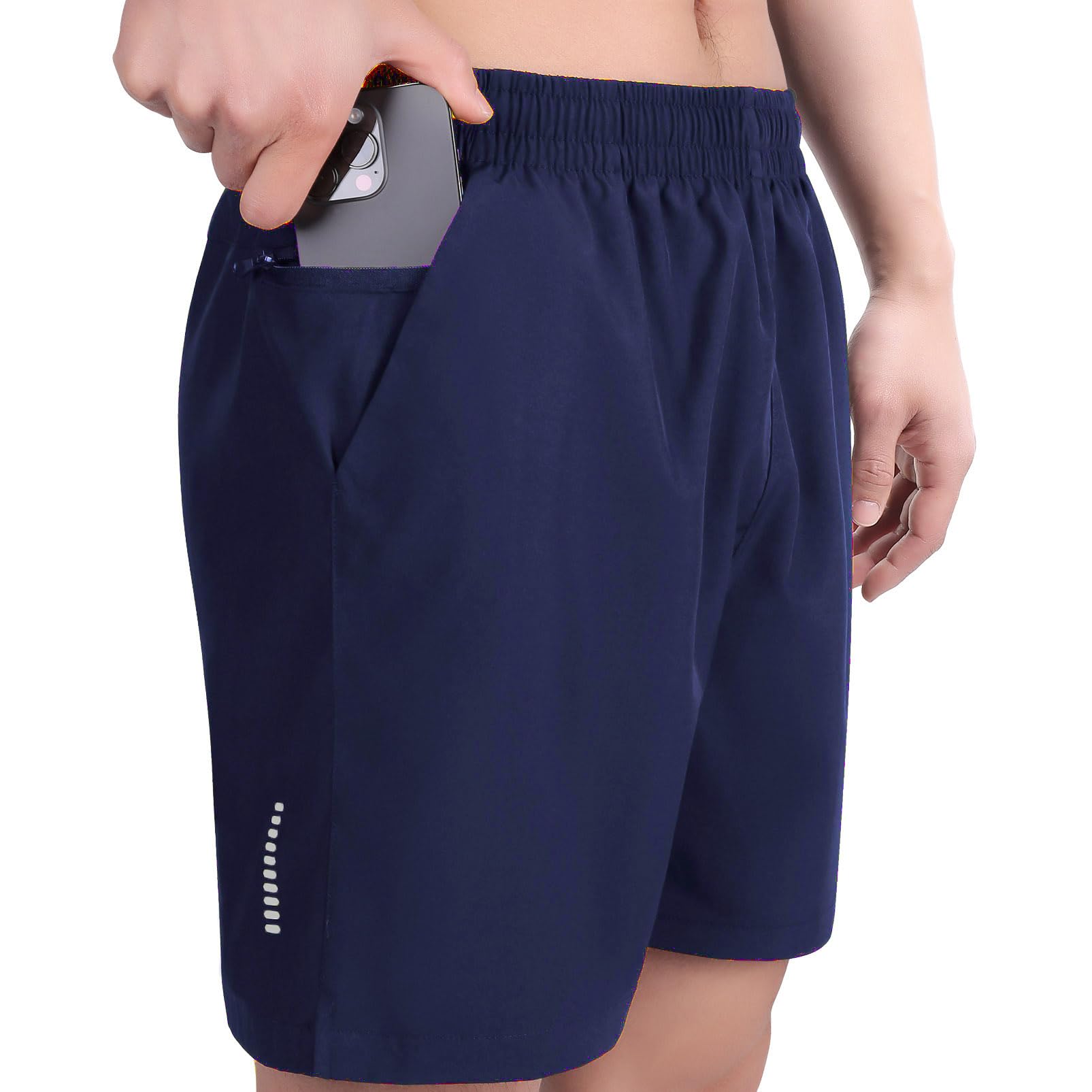 Mens Workout Running Shorts with Zipper Pocket Ultra Lightweight Quick Dry Athletic Gym Shorts for Men