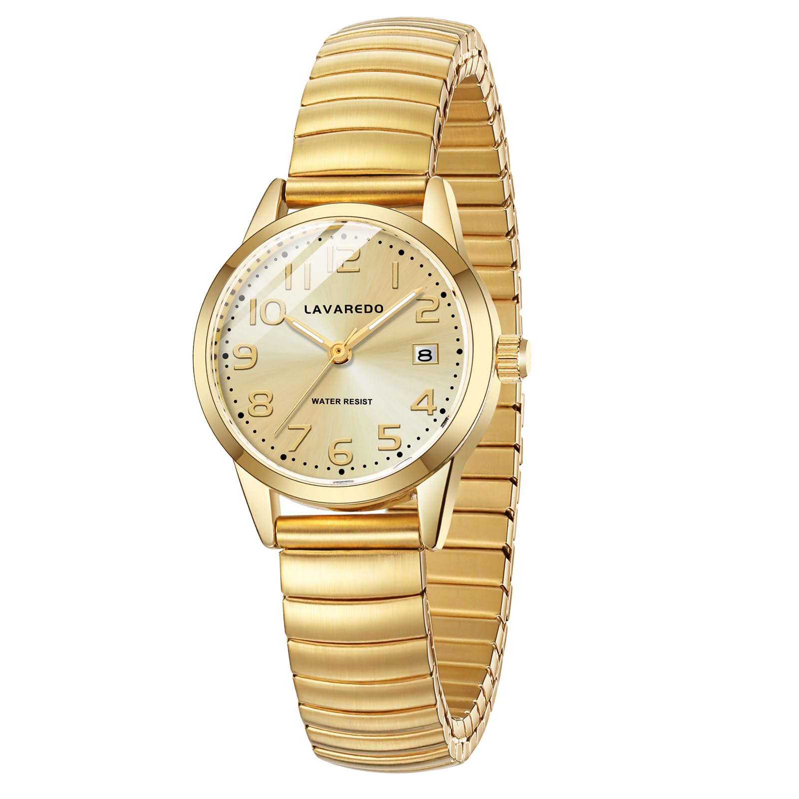 Timever Reloj de Cuarzo para Mujer, Acero, Números Luminosos y Fecha | Esfera con números grandes luminosos y fecha; diseño elegante y opción de regalo para esposa o novia.