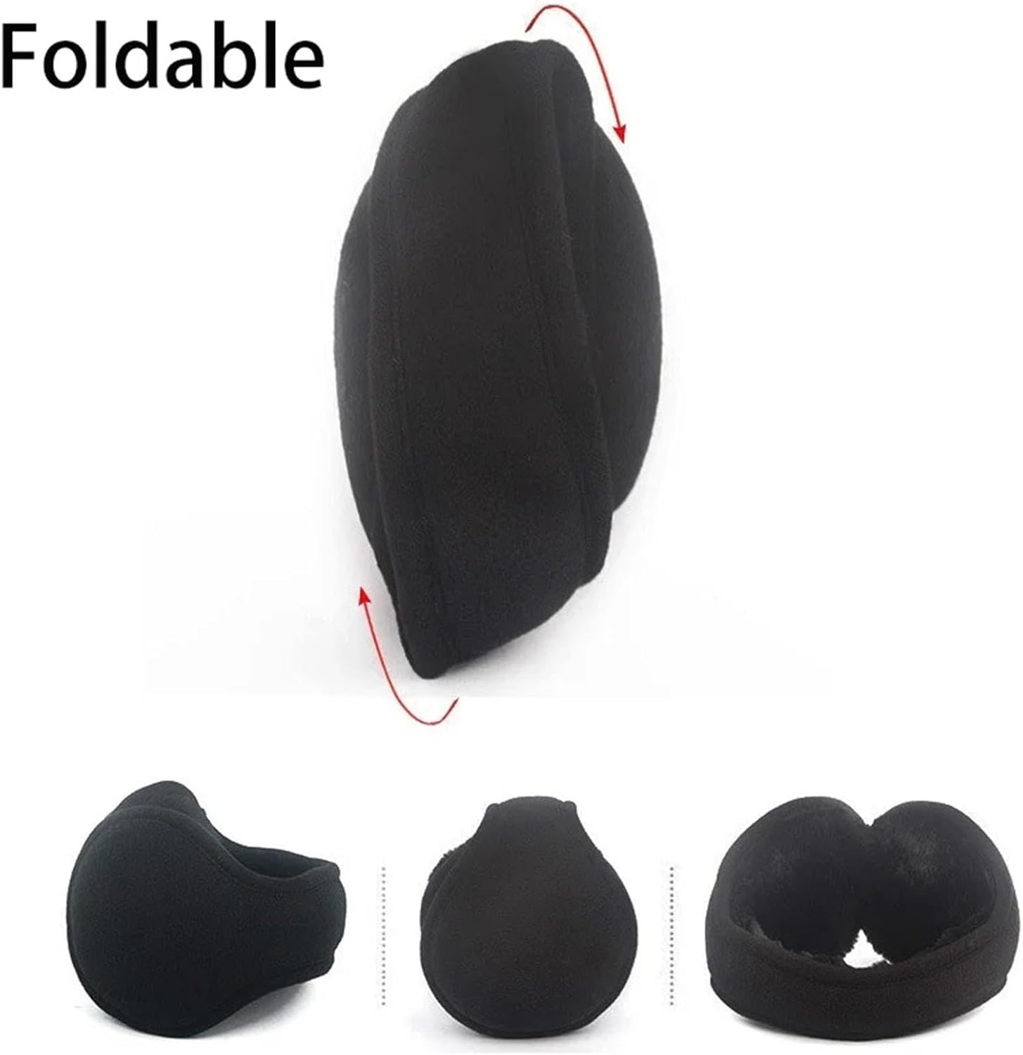 Winter Fleece Ear Warmers Muffs 3Pcs Winter Unisex Thicken Warm Fur Earmuffs for Men Women Outdoor Cycling Skiing(Grey Black)