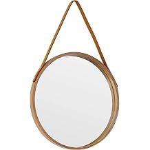 Natural Round Hanging Mirror